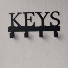 Wall Mounted Carbon Steel Rack Key Holder Home Decorative Wall Hooks Rail Hooks Rails Rack Black Hat Metal Hooks thumbnail-2