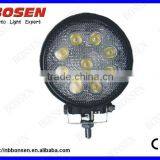 10-30V Input for Tractor Mining SUV Heavy Duty 27W Round Shape LED Work Light