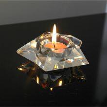 Wholesale Clear K9 Wedding Decoration Crystal Candelabra Etched Round Votive Glass Candle Holder For Home Decoration thumbnail-2