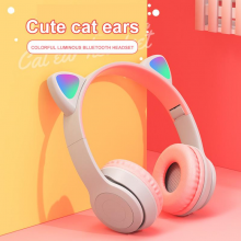 Hot Sales Led Cute P47 Cat Ear Headphones Bt5.0 Wireless Headset With Mic Kid Girl Stereo P47M Earphone thumbnail-1