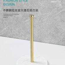 Nordic Kitchen Tissue Holder Brushed Gold Dining Table Vertical Roll Paper Holder Plastic Wrap Storage Hole-free Tissue Holder thumbnail-3