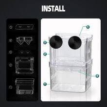 Breeding Box for Fish Tank, Aquarium Hatchery Incubator Breeder Box, Isolation Divider Hatching Boxes (7.9x6.9x10.8 Cm) thumbnail-2
