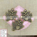 Wholesale Diy Accessories Green Bronze Zinc Alloy Jewelry Wings Owl Pendant thumbnail-2