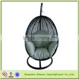 high quality PE rattan black hanging cocoon egg chair for leisure time-FN4120