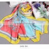 Wholesale Promotion Dubai Hijab 120*120cm Digital Print Imitated Silk Satin Square Scarf,polyester Satin Hijab Scarf Head Wear Supplier's Choice thumbnail-4