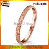 New Design Thin 18k Rose Gold Matte Stainless Steel Women Jewelry Ladies Finger Rings thumbnail-1