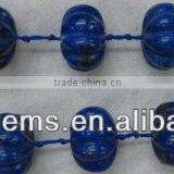 Lapis Carved Plumkin Beads thumbnail-1