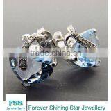FSSE002 Fashion Silver Jewelry / Sky Blue Topaz Earring thumbnail-1