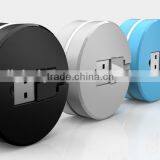 2 in 1 Double Interface Compatible Fast Quick Charger Round Usb Telescopic Data Cable for Iphone and Android Mobile Cell Phone thumbnail-1