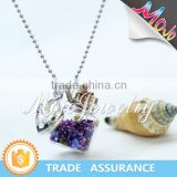 Classic Design Wish Bottle Charm with Natural Stone Pieces Fashion Necklace