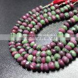 AAA QUALITY RUBY ZOISITE FACETED RONDELLE LOOSE GEMSTONE BEADS thumbnail-2