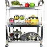 Stainless Steel Mobile Catering Rack Trolley Pan Wheel Barrow Cart thumbnail-4