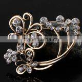 Hollow Flower Rhinestone Metal Brooch Pins,Magnetic Beaded Butterfly Metal Brooch thumbnail-2