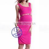 Custom Spandex Bamboo Fiber Plain Maternity Sleeveless Dresses thumbnail-2