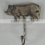 14B203SG Pig Design Decotative Metal Wall Hanging Hook