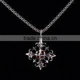 316L Stainless Steel Titanium Cruciate Flower Pendant With Crystal thumbnail-2