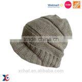 Professional manufactuer 100 acrylic knitting pattem men winter hat fashion