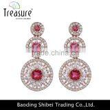 Fashion Crystal Diamond Silver Circle Dangel Earing New Design in 2016