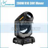 Stage Lighting Manufacturer Wholesale Beam Spot Wash 280W 3 in 1 Moving Head Light thumbnail-1