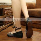 Plus Size New Fashion Women's Shoes Old Peking Flats,Ladies Embroidery Soft Sole Lace-Up Casual Shoes Zapatos Mujer thumbnail-3