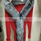 China factory price cashmere coat with silver fox fur for women winter