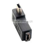 Left Angled Mini USB Male to Micro USB Female Adapter thumbnail-2