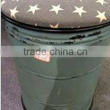 Home Decoration Retro Round Metal Bucket Storage Box Stool