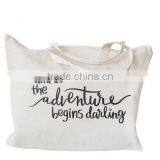 Canvas Tote Bag With Special Saying - Zipper Top, Interior Pocket, 100% Cotton
