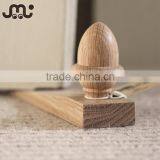 Acorn top unfinished wooden door stops