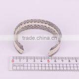 White Snakeskin Bangle With Pave Crystal Evil Eye Shell Bead Leather Width 20mm Cuff Bangles thumbnail-3