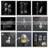 16mm18mm... Hand Blown Mini Large Medium Cover Crystal and Cap, Hollow Terrarium Necklace Pendants Christmas Clear Glass Ball thumbnail-1