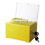 Wholesale Acrylic Yellow Donation Bins