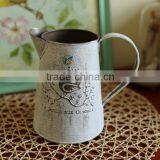 White Shabby Chic Mini Metal Pitcher Flower Vase thumbnail-1