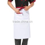 Cooking white Cotton half Waist Apron With One Pocket