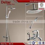 Luxury Double Handle 8 Inch Rainfall Shower Head Thermostatic Bath Shower Faucet Set thumbnail-6