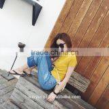 Wholesales Women Blank Summer Short Slim Fit Tops Round Neck thumbnail-2