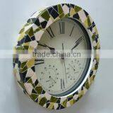 15 Inch 3 in 1 Polyresin Decorative Mosaic Clock thumbnail-4