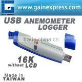 NO LCD Display USB Hot Wire Wind Speed Anomometer Data Logger 16K Memory Made in Taiwan thumbnail-1
