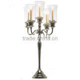 Glass Hurricane Crystal Candelabra for Wedding Centerpiece, Crystal Candelabra Centerpiece thumbnail-1