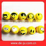Emoji Printing Small Yellow Bouncy Kids Toy Rubber Ball thumbnail-1
