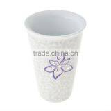 Hot Promotion Gift Ceramic Bauhinia Flower Double Wall Mug With Silicone Lid Made With Crystals thumbnail-2