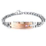 2017 New Arrival Titanium Stainless Steel His And Her True Lover Couple Customized Couple Bracelet thumbnail-3