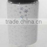 Metal Coating Cylinder Glass Coffee Jar With Lid thumbnail-1