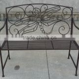 Outdoor bench with animal back design