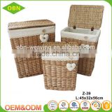 Wholesale high quality customized lined wicker cotton decoration of the dirty laundry basket