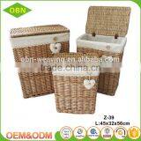 Wholesale High Quality Customized Lined Wicker Cotton Decoration of the Dirty Laundry Basket thumbnail-1
