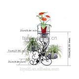 3-Tiered Scroll Decorative Metal Garden Patio Standing Plant Flower Pot Rack Display Shelf Holds 3-Flower Pot Stand thumbnail-3
