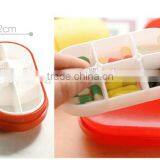 HOT SELL LFGB Colorful Plastic Portable Travelling Pill Box 6 Section Storage Box thumbnail-3
