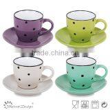 2016 Fashion Design Ceramic Coffee Mug With Saucer Stoneware Mug High Quality Factory Price thumbnail-1