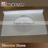 Newstar One Piece White Cultured Marble Vanity Tops thumbnail-2